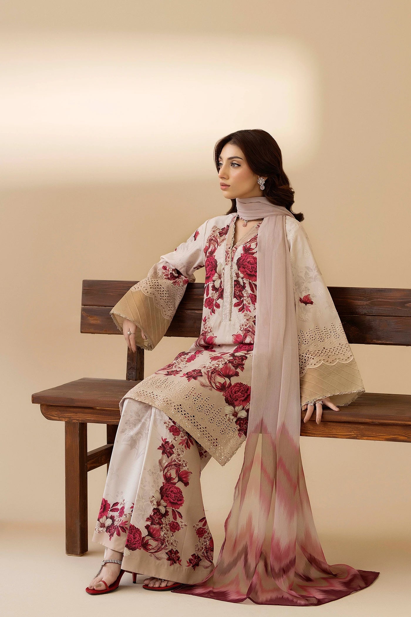 ADAN LIBAS | PRINTED EMBROIDERED LAWN 3PC | ZW-510