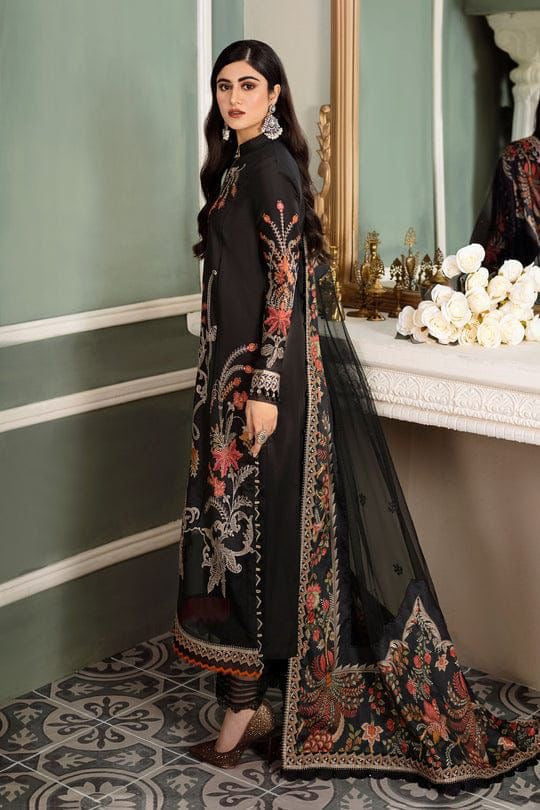 SATEEN-MARIA B-Heavy Embroidered Lawn Unstiched3pc SL-750