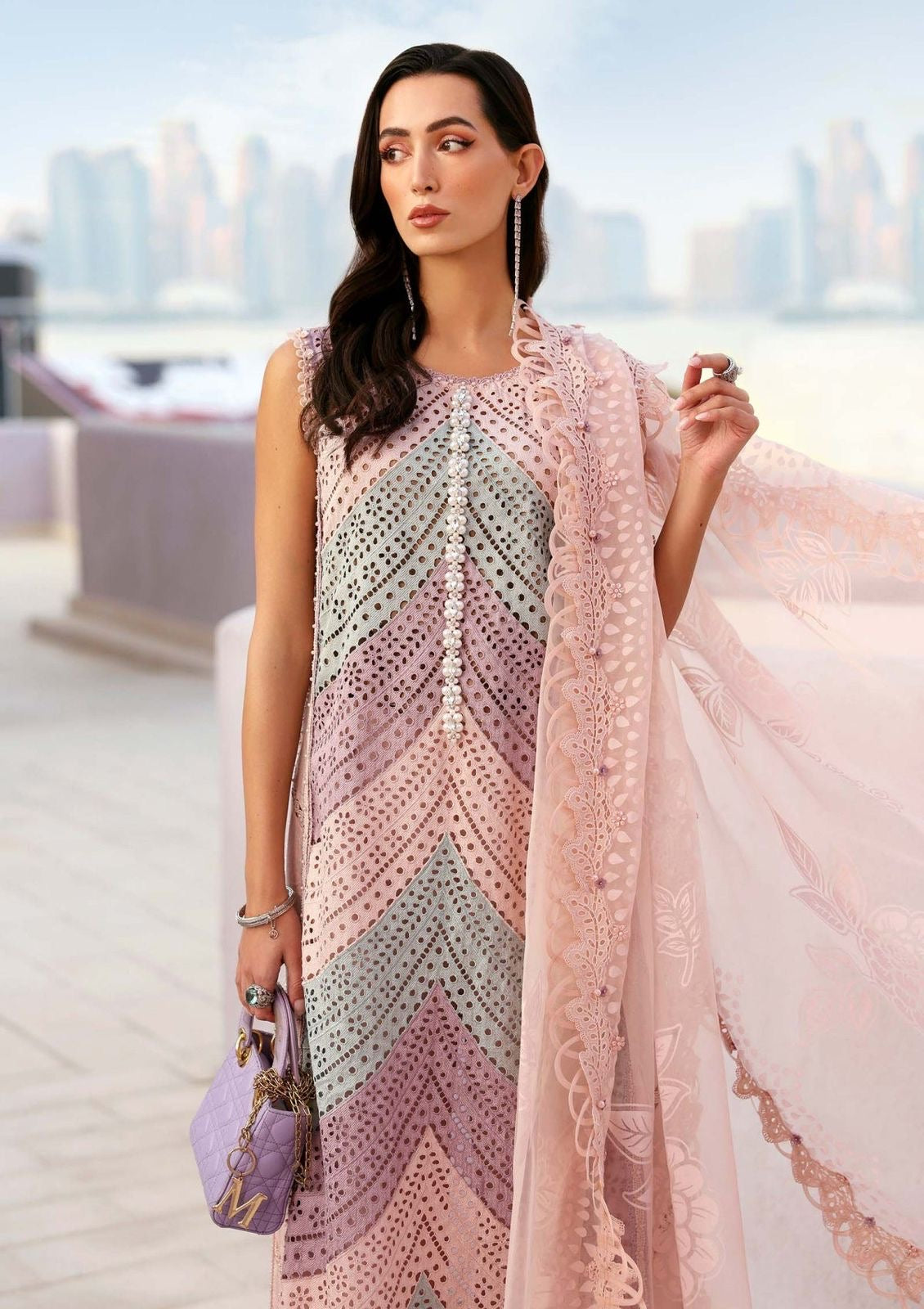 MARIA B- BORING HEAVY EMBROIDERED LAWN UNSTICHED 3pc (SL-12B)