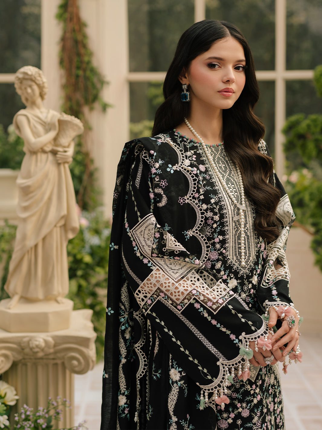 BIN ILYAS | HEAVY EMBROIDERED LAWN 3pc |SL-1455