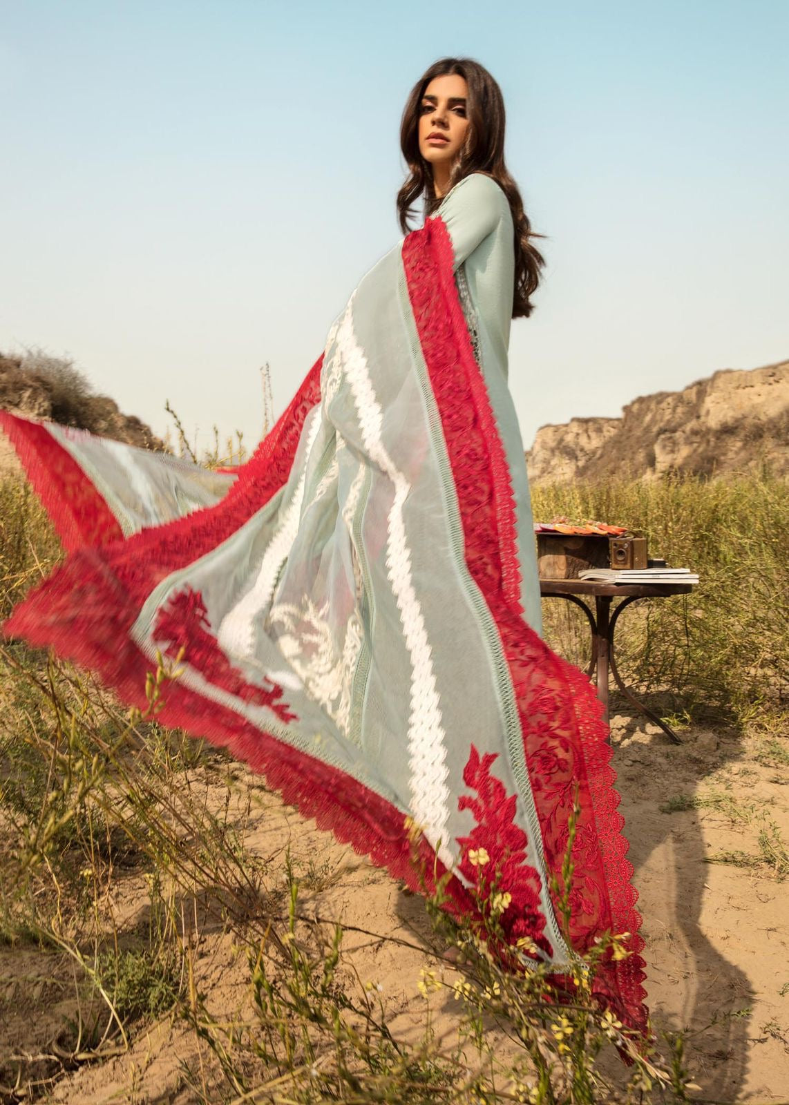 OPEL-CRIMSONxSAIRA SHAKIRA-EMBROIDERED LAWN UNSTICHED 3pc (SL758)