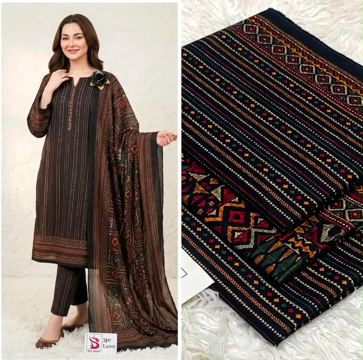 Bin Saeed | Digita Printed Lawn 3pc | ZW-435