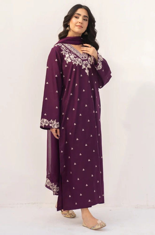 AGHA NOOR-HEAVY EMBROIDERED LAWN 3pc (SL-761)