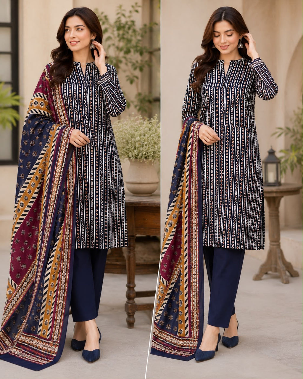 BIN SAEED | DIGITAL PRINTED  LAWN 3PC | ZW-402