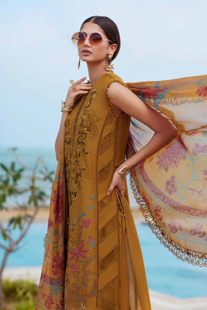 MARIA B-HEAVY EMBROIDERED BORING LAWN 3pc (SL-1955)